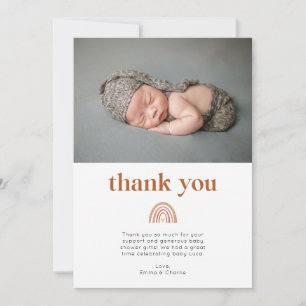 Boho Rainbow Baby Shower Photo Tackyou Card Tack Kort
