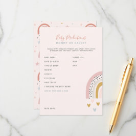 Boho Rainbow Baby Shower Predications & Advice Rådkort