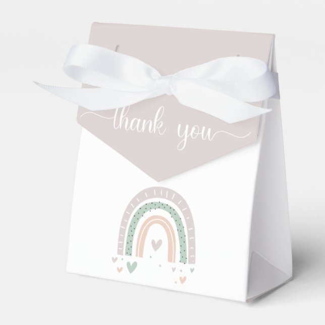Boho Rainbow Baby Shower Presentaskar (Framsidan Sidan)