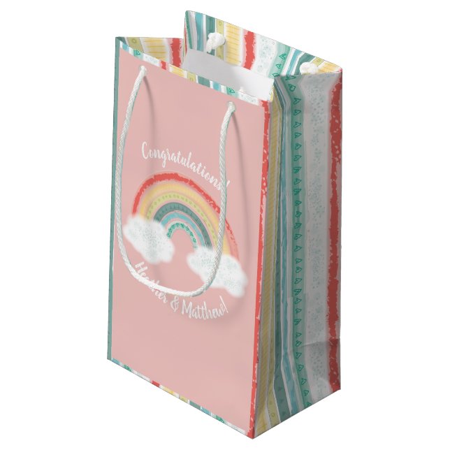 Boho Rainbow Baby Shower Rosa (Baksidan Vinklad)