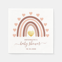 Boho Rainbow Baby Shower Rosa Pappersservett