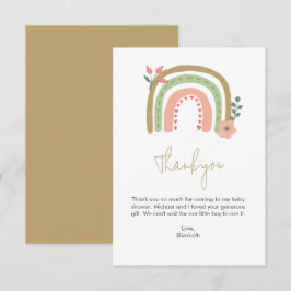 Boho Rainbow Baby Shower Tack Cute Pastel Kort