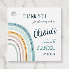 Boho Rainbow Baby Shower Tack Gåvor Etiketter