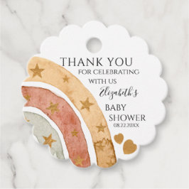Boho Rainbow Baby Shower Tack Gåvor Etiketter