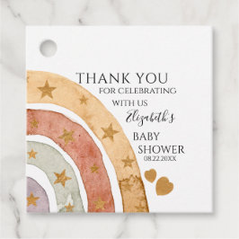 Boho Rainbow Baby Shower Tack Gåvor Etiketter