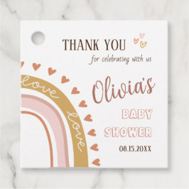 Boho Rainbow Baby Shower Tack Gåvor Etiketter