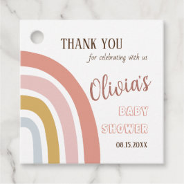 Boho Rainbow Baby Shower Tack Gåvor Etiketter