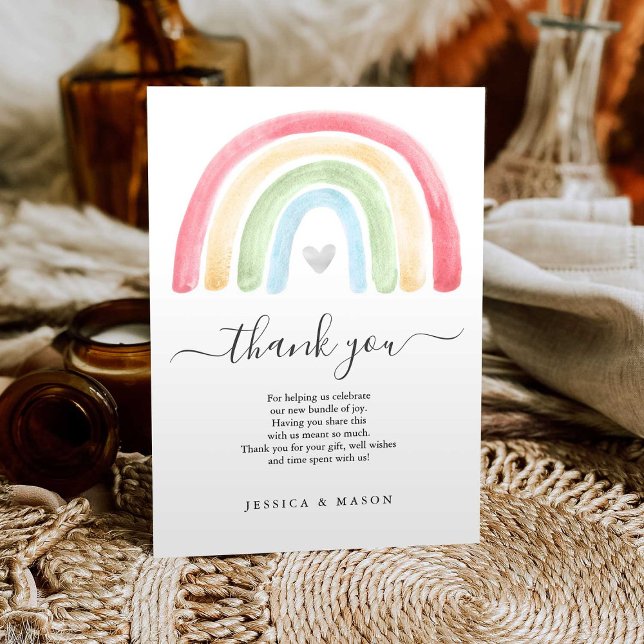 Boho Rainbow Baby Shower - tackkort Meddelande (Skapare uppladdad)