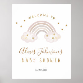 Boho Rainbow Baby Shower Välkommen Poster