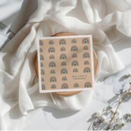 Boho Rainbow Beige Birthday Pappersservett