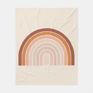Boho Rainbow Beige Terracotta Fleecefilt