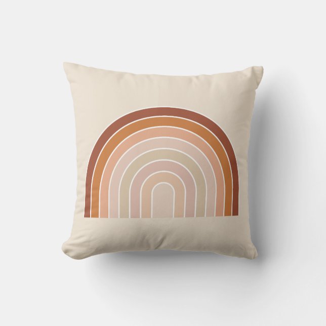 Boho Rainbow Beige Terracotta Kudde (Framsida)