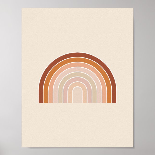 Boho Rainbow Beige Terracotta Poster (Framsidan)