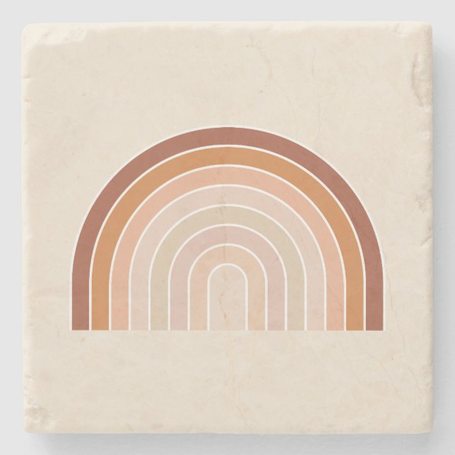 Boho Rainbow Beige Terracotta Stenunderlägg (Framsidan)