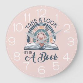 Boho Rainbow Bibliotek Reading Det är i Bok Stor Klocka