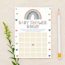 Boho Rainbow Bingo Baby Shower-spel