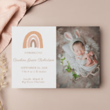 Boho Rainbow Birth Notification Nyfödd bebis Card