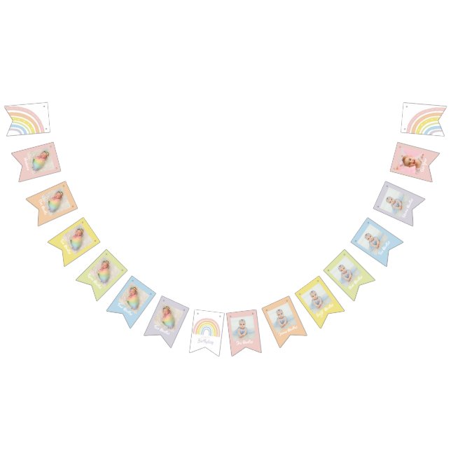 Boho Rainbow Birthday Banner | Första födelsedag Vimplar (Alla)