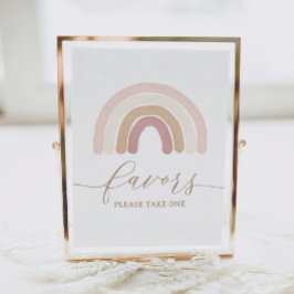 Boho Rainbow Birthday Favors-favoritskylt Poster