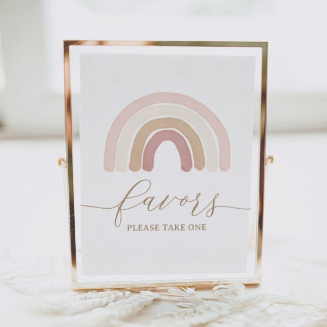 Boho Rainbow Birthday Favors-favoritskylt Poster (Skapare uppladdad)