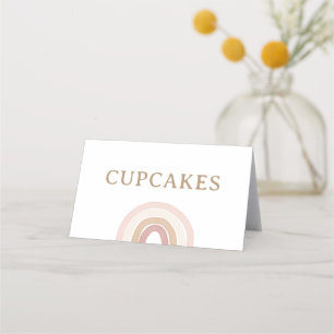 Boho Rainbow Birthday Food Labels Placeringskort