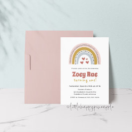 Boho Rainbow Birthday-inbjudan Inbjudningar