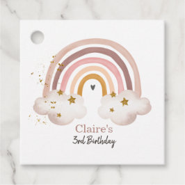 Boho Rainbow Birthday Märkre Pastel Neutralt Moder Gåvor Etiketter
