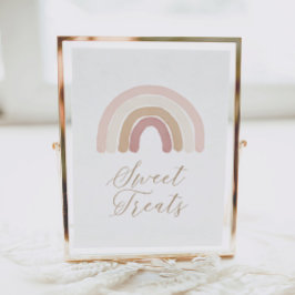 Boho Rainbow Birthday Treats Sign Poster