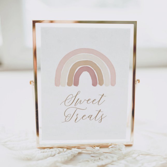Boho Rainbow Birthday Treats Sign Poster (Skapare uppladdad)