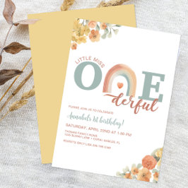 Boho Rainbow bjudande födelsedagsinbjudan - 1:a B Inbjudningar