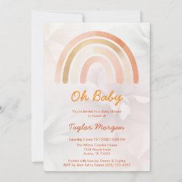 Boho Rainbow Blommigt Gender Neutral Baby Shower Inbjudningar