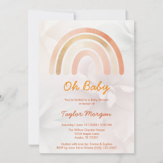 Boho Rainbow Blommigt Gender Neutral Baby Shower Inbjudningar