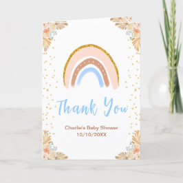 Boho Rainbow Blue Baby Shower Tack