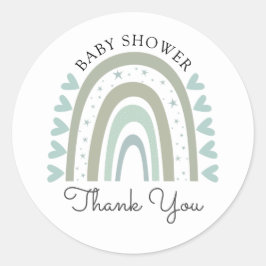 Boho Rainbow Blue Boy Shower Tack Runt Klistermärke