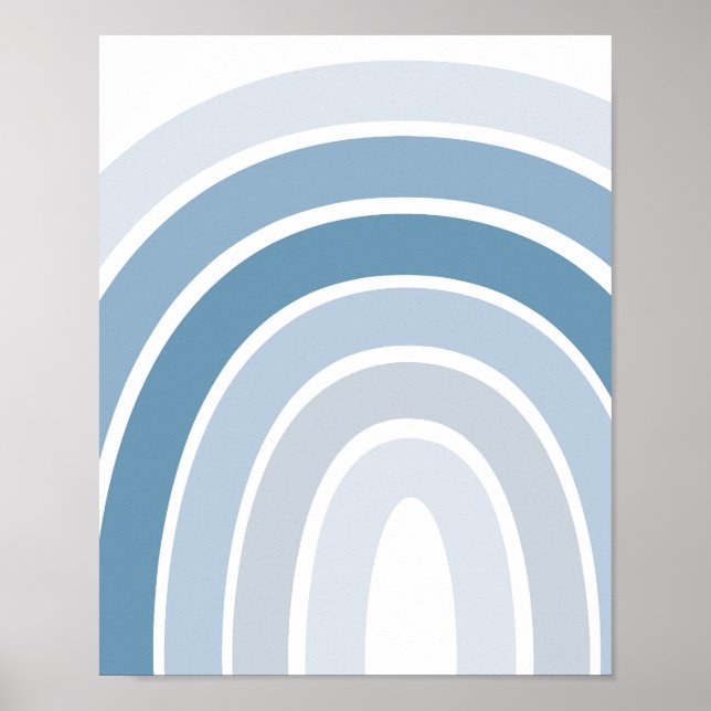 Boho Rainbow Blue Boys Room Poster (Framsidan)