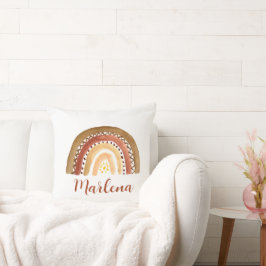 Boho Rainbow Bohemian Earthy Tones Neutralt Sol Kudde