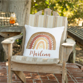 Boho Rainbow Bohemian Sol Earthy Natural Färg Kudde