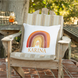 Boho Rainbow Bohemian Sol Orange Baby Nursery Cute Kudde