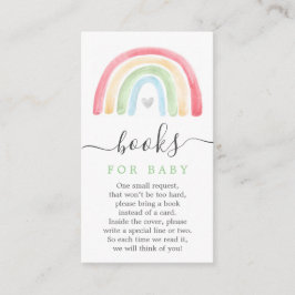 Boho Rainbow Bok Request Baby Shower Card Tilläggskort