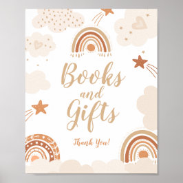 Boho Rainbow Bokar och Gifts Sign Poster