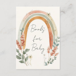 Boho Rainbow Books for Baby Card – Pampas Grass Tilläggskort