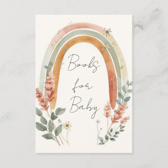Boho Rainbow Books for Baby Card – Pampas Grass Tilläggskort (Framsida)