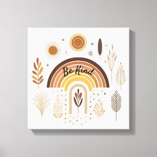 Boho Rainbow Botanicals Var snäll Canvastryck