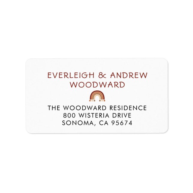Boho Rainbow Boy Shower Adressetikett (Framsidan)
