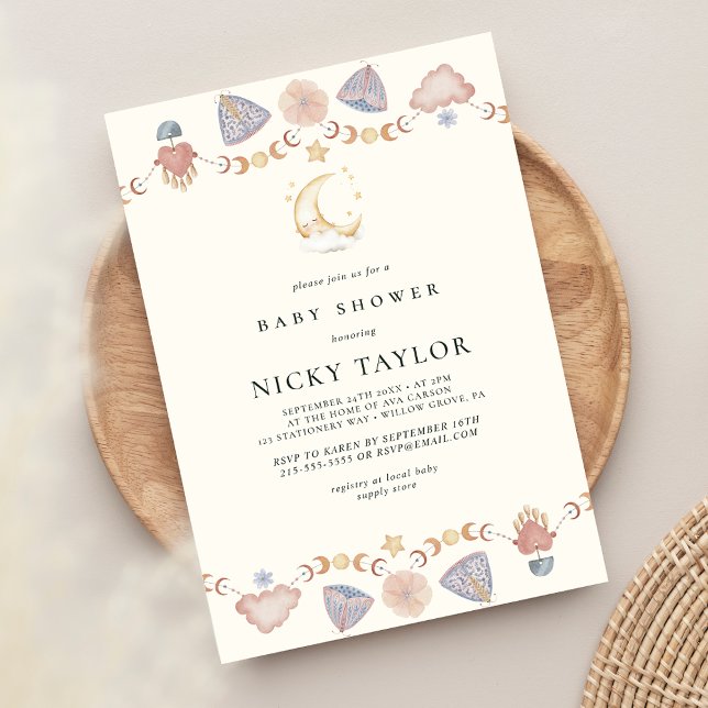 Boho Rainbow Butterfly Baby Shower Inbjudningar (Skapare uppladdad)