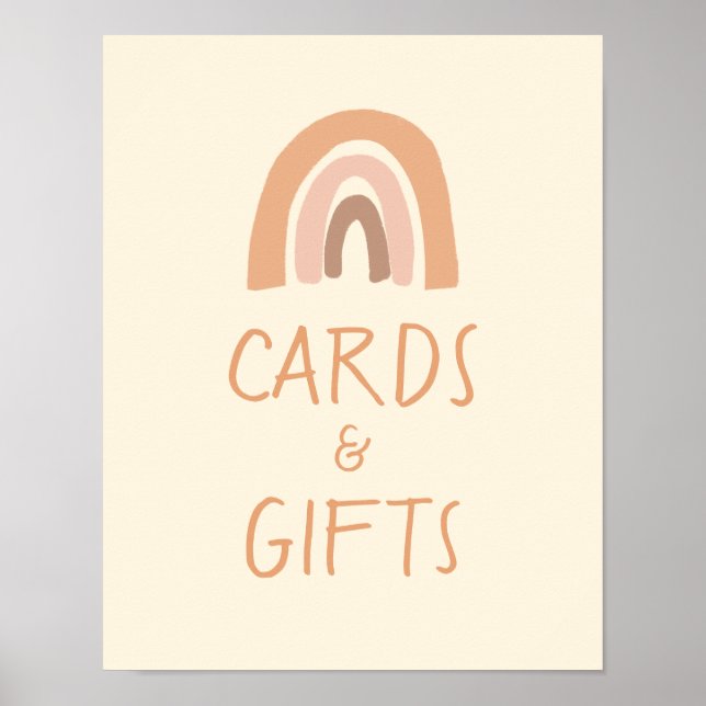 Boho Rainbow Card and Gifts Bord Signs Poster (Framsidan)