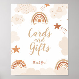 Boho Rainbow Cards and Gifts Sign Poster