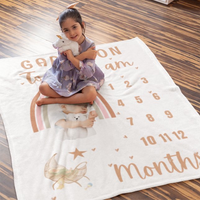 Boho Rainbow Cute Baby Photo Barnvagn Personlig Fleecefilt (Skapare uppladdad)