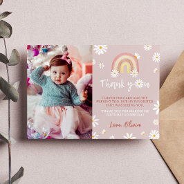 Boho Rainbow Daisy Birthday Photo Tackyou Card Tack Kort