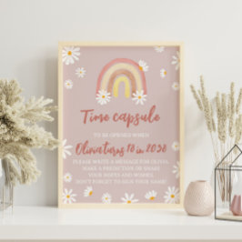 Boho Rainbow Daisy Birthday Time Capsule-tecken Poster